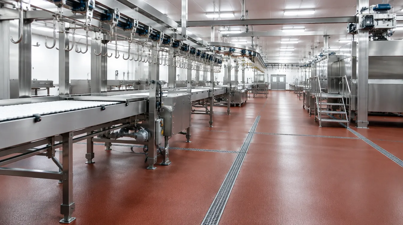Пол для мясокомбината и требований HACCP